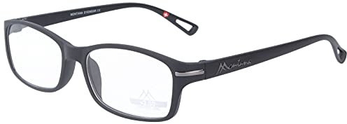 Kunststoff-Lesebrille MR76 von Montana Eyewear in Schwarz + 1,00 dpt