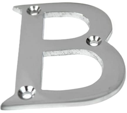 3 Inch Chrome Screw-On Letter B – Door Number for Wooden, uPVC or Composite Doors