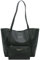 JENNIFER JONES - 2-teiliges Set Shopper mit Kosmetiktasche - Große & Modische Schultertasche - 17 Liter Volumen (Schwarz)