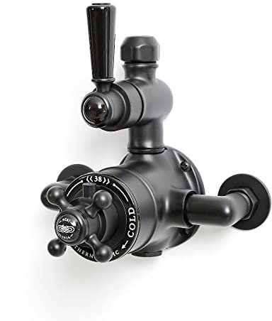 Milano Elizabeth Traditional Exposed Twin Thermostatic Mixer Shower Valve - Black