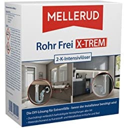 MELLERUD Rohr Frei X-TREM 2-K-Intensivlöser | 1 x 2 x 0,5 l | Kraftvolle Reinigung gegen Verstopfungen Aller Art