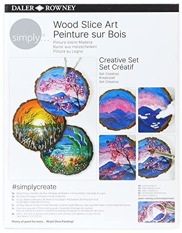 Daler Rowney Simply - Set Créatif - Peinture Acrylique - Peinture Sur Bois, Multicouleurs