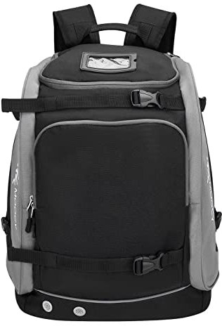 Minan Ski und Snowboardstiefel Rucksack, Skischuhtasche mit Helmfach und Rucksackgurten, 65L Skischuh-Reiserucksack-Reisetasche, für Skibrille, Handschuhe, Skier, Snowboard & Zubehör (53x38x33cm)