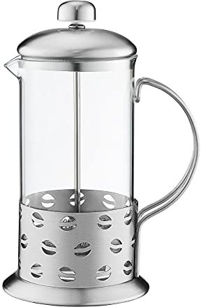 AMBITION French Press glas 1L Kaffeebereiter aus Glas Edelstahl rostfreier Filter Stahlrahmen mit Griff Kaffeebohnen