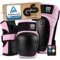 99FLIPS Protezioni Skateboard Adulti e Giovani [6pcs] Set di Protezioni da Donna con Ginocchiere, gomitiere e Protezioni per i Polsi per Skate, Bici e Rollerblade in Rosa Taglia M