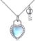 YAFEINI Heart Lock Necklace 925 Sterling Silver Key and Lock Moonstone Necklace Love Heart Pendant Lock Jewelry Gift for Women Girls