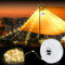 Campinglampe mit 10M LED Lichterkette, Lichterkette Camping Dimmbar, Lichterkette Aufrollbar für Weihnachtlicher Atmosphäre, Wiederaufladbarer LED Zeltleuchte für Camping Party Terrasse Garten