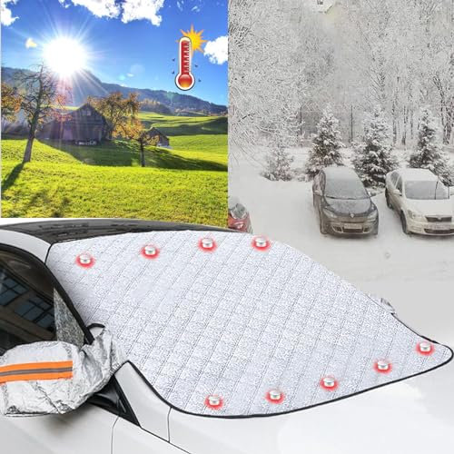 Juxtaposia Autoscheiben Abdeckungen Winter,Winterschutz Auto Frontscheibe,Scheibenabdeckung Auto Winter,Frontscheibenabdeckungwinter,Abdeckung Auto Winter,Windschutzscheibenabdeckung.