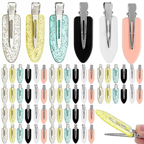 60 Stück Modische Flache Haarspangen, Eine Bildung Haarspangen, Make Up Haarklammern, Curl Clip, Damen Make up Hair clips, Hair Pin Curl Pins, Haarspange für Hairstyle, Gesichtswäsche, 6 Farben