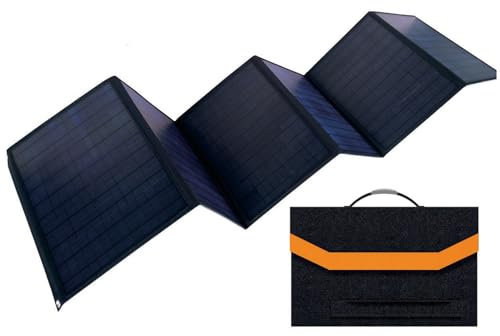 HYQFSAD Portable 60W Solar Phone Charger With 5V/4A Dual USB Output, Portable Power Station Generator Solar Charger Solar Power Bank For Outdoor Hiking Survival