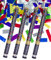 Max. Größe (80 cm) Partykanone Partypopper Streamer ®Auto-schmuck (4 Stück, bunt metallisch)
