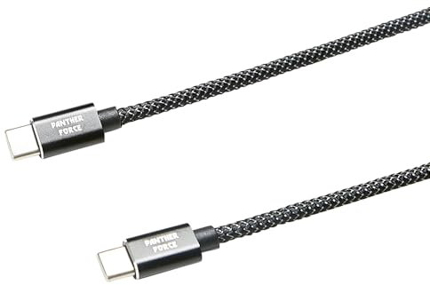 NFAK Panther Force USB C to USB C Cable 2M, USB Type C 65W 20V/5A PD Fast Charging Date Cable with E-Mark Chip for iPhone 15, MacBook Air/Pro iPad Pro/Air/Mini 6