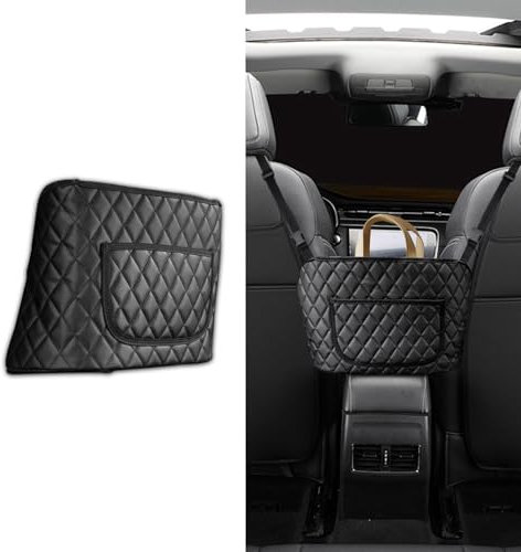 deemars Auto-Netztasche Handtaschenhalter, PU Leder Geldbörse Auto Organizer für zwischen Vordersitzen, Auto-Innenraum-Zubehör Automotive Seat Back Organizer Universal für die meisten Autos