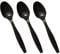 100 x Tithe Plastic Cutlery Set Reusable Black Spoons Perfect for Party Tableware Picnic Weddings Camping Birthday Parties by Tezraftaar