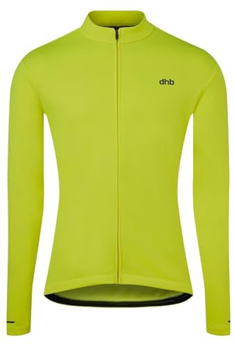 dhb Mens Long Sleeve Thermal Cycling Jersey Fluro Yellow XS