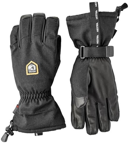Hestra Unisex CZone Mountain 5-Finger Handschuh Wasserdicht Winddicht Leder Alpin Skihandschuh für Damen & Herren - Schwarz - 9