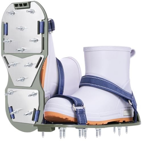 Spike-Schuhe für Epoxid-Bodenbelag, Epoxid-Schuhe Spikes mit stabilem Metallboden, Stachelschuhe für Epoxid-Bodenbeschichtung komplett montiert, Epoxy-Spike-Schuhe mit Einstellfunktion für