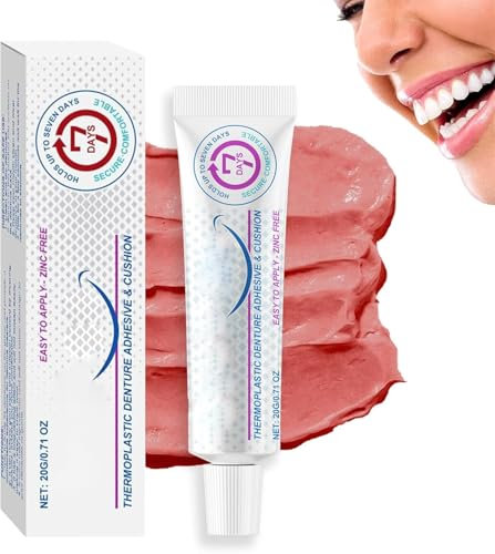Seurico Coussin adhésif en silicone thermoplastique pour prothèses dentaires, kit de dentier, kit de dentier souple, Bikenda Silicone Reline Denture Set (1 pièce)