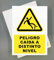 Cartel Caida a Distinto Nivel Pack 2ud 18x25 cm PVC 2mm Señal de Seguridad Industrial y Uso de EPIS (Distinto nivel)