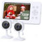 bonoch Babyphone mit 2 Kameras, 4,3 Zoll 720p Video Babyphon ohne WLAN, 4000mAh Akku, Nachtsicht, Beidseitige Audiofunktion, VOX-Modus, Temperatursensor, 8 Schlaflieder, 2X, 3X, 4X Zoom