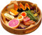 Rundes Rattan Serviertablett mit Ausgeschnittenen Griffen, Handgeflochtenes Dekoratives Tablett, Vielseitig einsetzbar für Frühstück, Getränke, Snacks und Kerzen, Ideal für Couchtisch (30 x 30 x 5 cm)