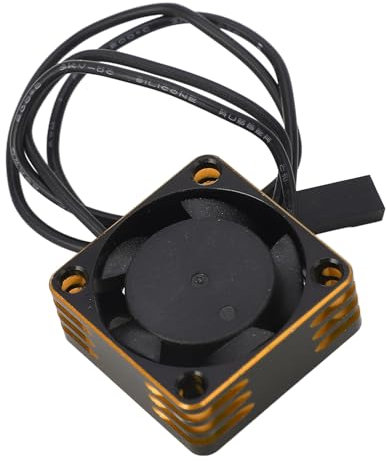 RC Electric Motor Cooling Fan, 25x25mm Brushless Motor ESC Cooling Fan Aluminium Alloy ESC Motor Cooling Fan for RC Car (Gold)