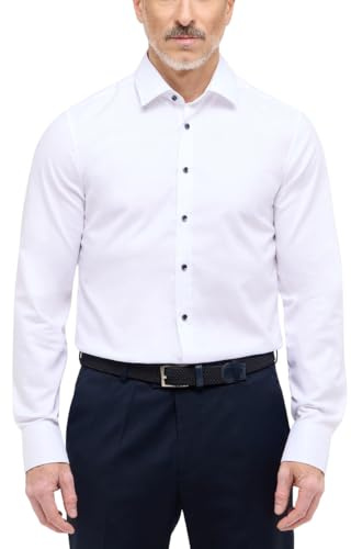 ETERNA Male Dynamic Cotton strukturiert Slim FIT 41_H_1/1, 1/1, weiß