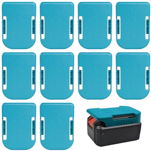 10 Supports de Batterie Compatibles avec Batterie Makita/Bosch, Support de Batterie pour Batterie 18 V, Support Mural Compatible avec Batteries BL1860, BL1850, BL1840, BL1830, BL1820, BL1815N