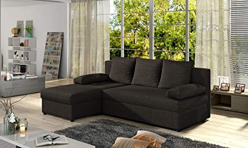 Modernes L-förmiges Ecksofa in Hellbraun Multifunktions-Couch mit Stauraum und Ausziehbett