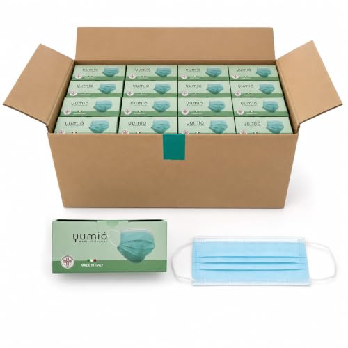 gef + medica - Mascherine Monouso Certificate CE con elastici comodi e resistenti - Dispenser da 50pz - Made in Italy