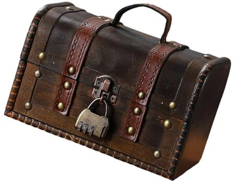alloneslife Eleganter, stabiler Holz-Reisekoffer, europäisches Design, Heimdekoration, für Kleidung und Accessoires