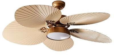 Beliani Deckenventilator mit Licht gold 3 Geschwindigkeitsstufen Fernbedienung Bormejo