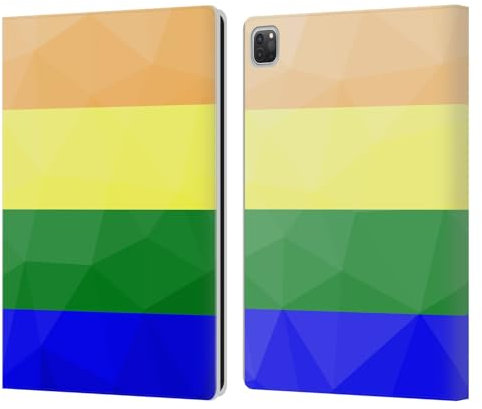 Head Case Designs Offizielle PLdesign LGBT Geometrisches Netz Flaggen Leder-Wallet-Hülle Kompatibel mit Apple iPad Pro 12.9 2020/2021/2022