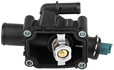 ERYUE Engine Coolant Thermostat Housing Assembly, Engine Temperature Controller, OE 1336.Z0, Fit for for 206 207 307 308 1007, Black, Metal & Plastic, for PEUGEOT2062006-2009,