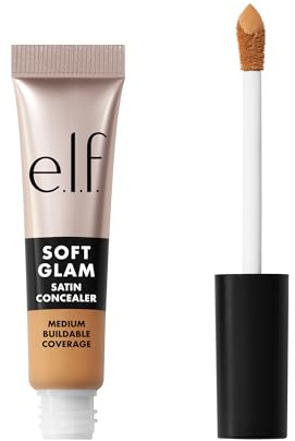 e.l.f. Soft Glam Satin Concealer, mittlere Deckkraft für Unreinheiten und Augenpartie, setzt sich nicht ab, langanhaltend, vegan und tierversuchsfrei, 30 Medium Warm