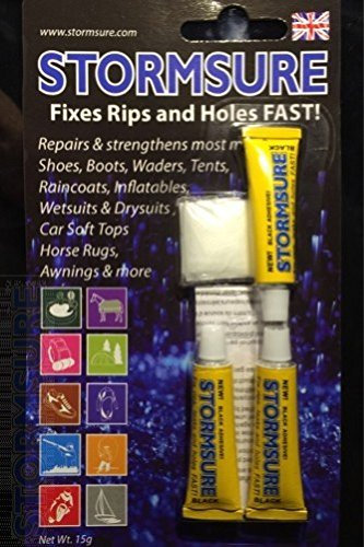 Stormsure Flexible Repair Adhesive 3x5g Black: Ultra-Durable Waterproof Repair Glue