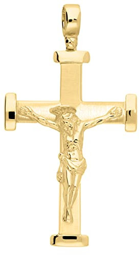 My Gold Herren Anhänger Kreuz Gold 750 Echtes Gelbgold (18 Karat) Massiv 50mm x 27mm Korpus ca. 9.25 Gramm (Ohne Kette) Goldkreuz Oirase V0013910