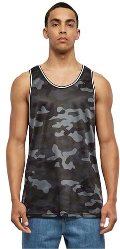 Urban Classics Men's Camo Mesh Tank Top , Sports , Dark Camo, 4XL