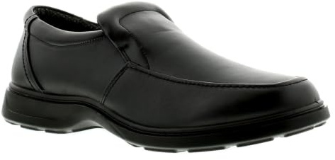 Comfisole Robin Mens Casual Shoes - Black Wide Fit Shoes for Work & Casual Wear, Slip on Black Work Footwear for Men with PU Upper, Textile Lining & PU Sole