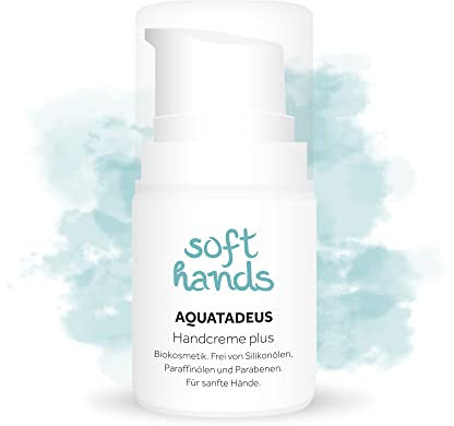 Handcreme plus | Für trockene Hände sowie irritierte & empfindliche Haut | Bei stark beanspruchten und hypersensiblen Händen | Mit Aquatadeus Heilwasser