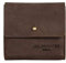 HOLZRICHTER Berlin – Kleine Damen Geldbörse aus Leder (No 4-5), Vintage, 11x10x1,5 cm, Mini Portemonnaie mit 7 Kartenfächern und Rückseitigem Münzfach, Kompakter Geldbeutel in Schokoladenbraun