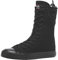 rismart Mujer Botas Lona Media Pierna Punk Altos Cordones Moda Sneakers(Negro (Encaje),38 EU)