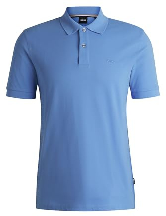 BOSS Herren Pallas Pallas Poloshirt aus Baumwoll-Piqué mit Logo-Details Blau XXL