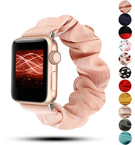 Bracelet de rechange pour femme Motif chouchou pour Apple Watch Series 5 4 3 2 1 38 mm 42 mm 44 mm 38/40mm Tabac en poudre