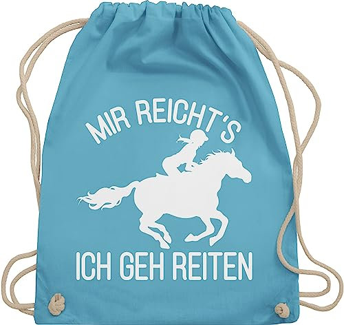 Turnbeutel Rucksack - Pferde - Taschen - Mir reicht's ich geh Reiten - Unisize - Hellblau - pferdetasche stalltasche pferd pferdeliebhaber pony beutel reiterzubehör pferdebeutel pferdespruch reite
