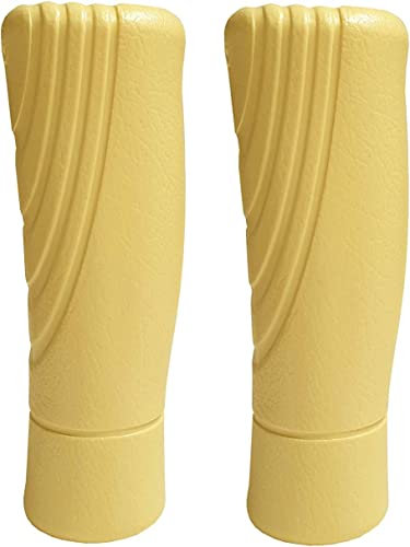 Pik Ergonomische Fahrradgriffe, 2er-Set, PVC, lederähnliche Textur, einfache Montage am Fahrradlenker, für Herren, Damen, Kinder (Creme, eine kurz, ein lang)
