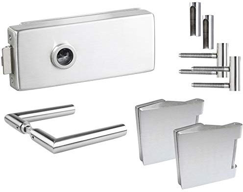 Glastürbeschlag Set Studio eckig 3-tlg. DP 415 UV edelstahl matt