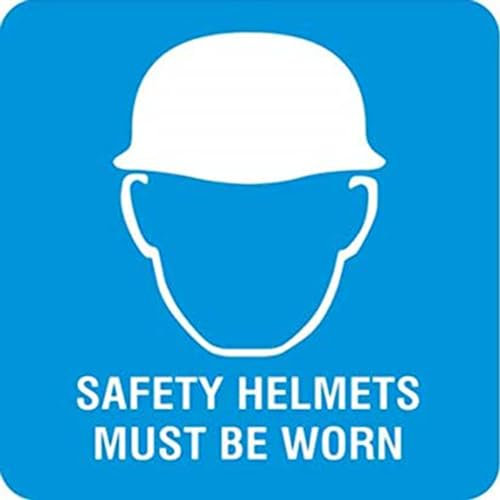 eSplanade Safety Helmet Sign Decal Sticker - Easy to Mount Weather Resistant Long Lasting Ink Size (5 x 5)