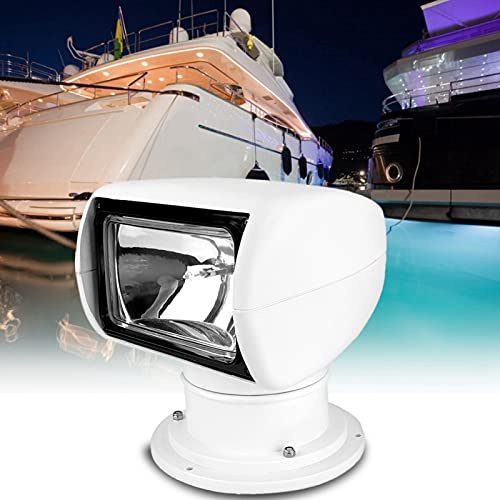Kuuleyn Proiettore Marino, 12V 100W Faretto per Auto per Camion da Barca Faro da Ricerca Marino Telecomando Lampada da Esterno per Guardia costiera di Yacht