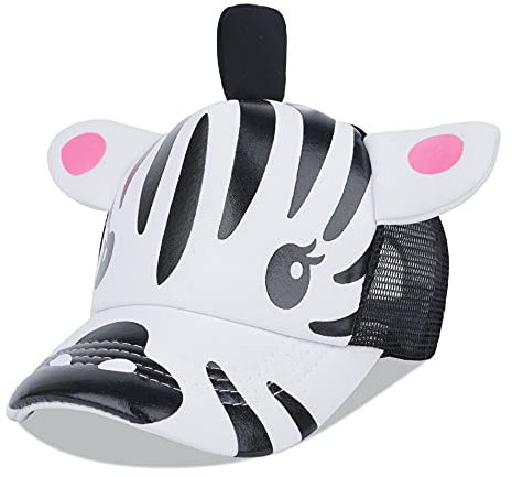 LANGZHEN Kleinkind Nette Tier Baseball Cap Einstellbare Kinder Outdoor Sonnenhüte Baby Mesh Back Cap für Jungen und Mädchen (S-Zebra)